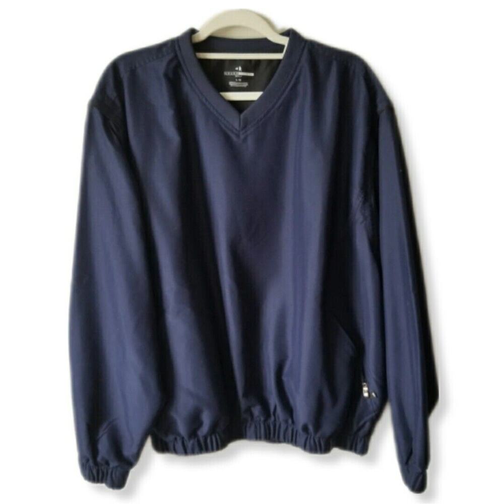 Grand Slam Men Blue Golf Jacket Convertible Vest L Classic Outdoors Preppy